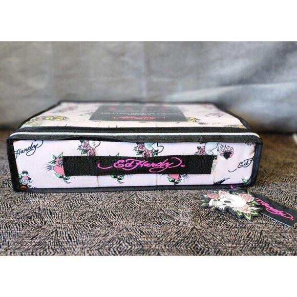 Ed Hardy 6-Piece King Brushed Sheet Set Pink Tattoo-Inspired Design Tiger Skull - Picture 3 of 4